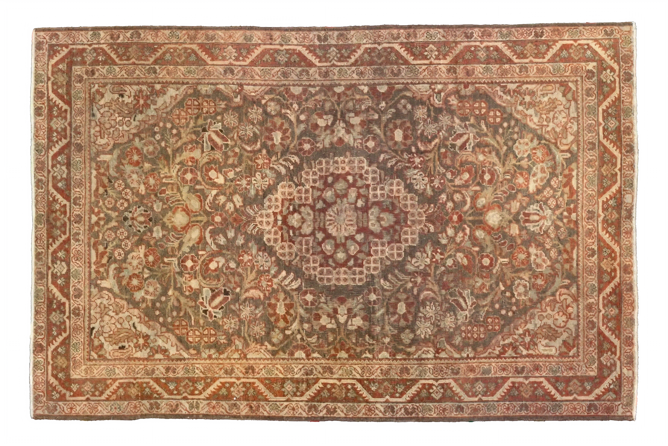 Antique Persian Mahal Traditional Rug 75721