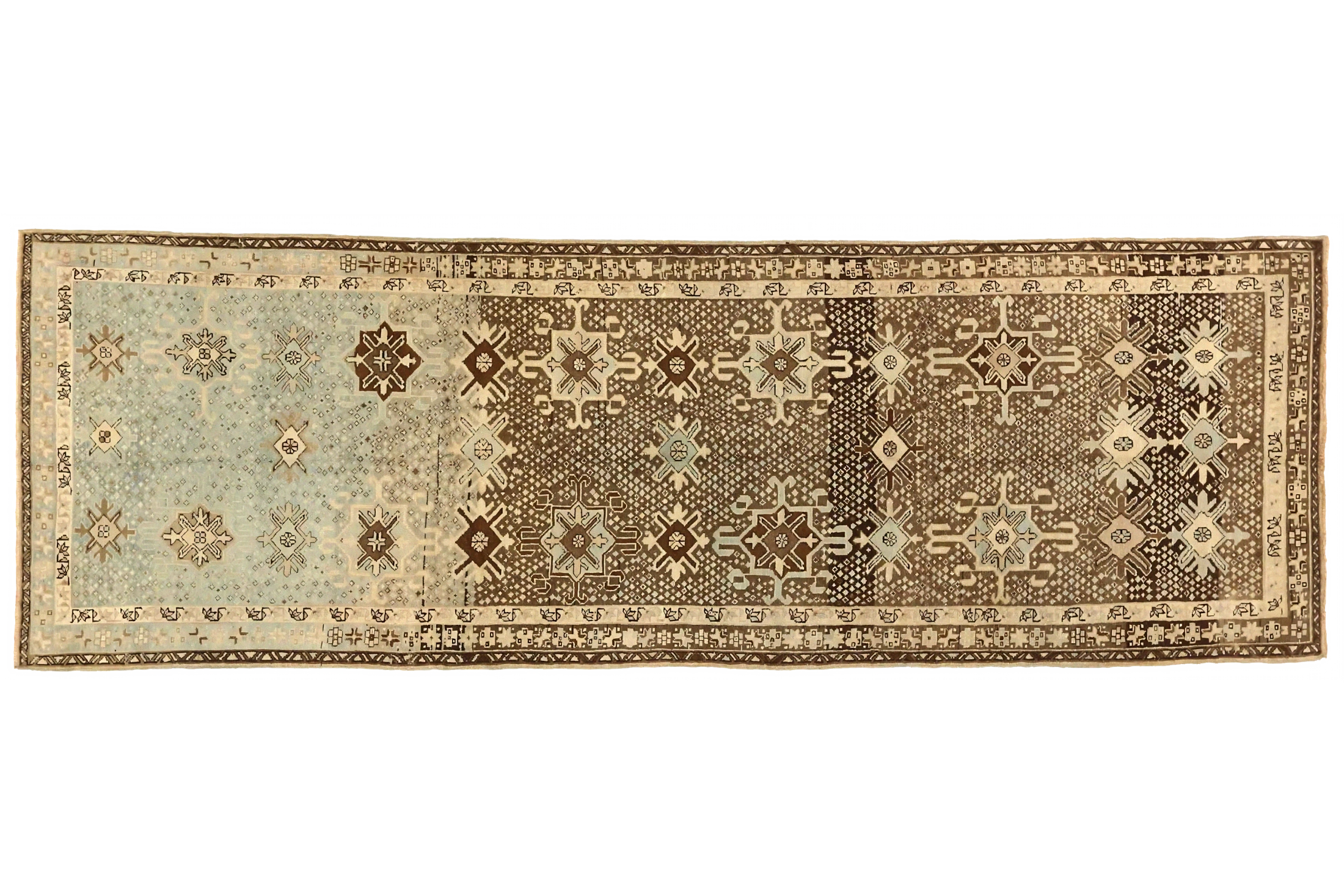 Antique Persian Gharajeh Transitional Rug 75801