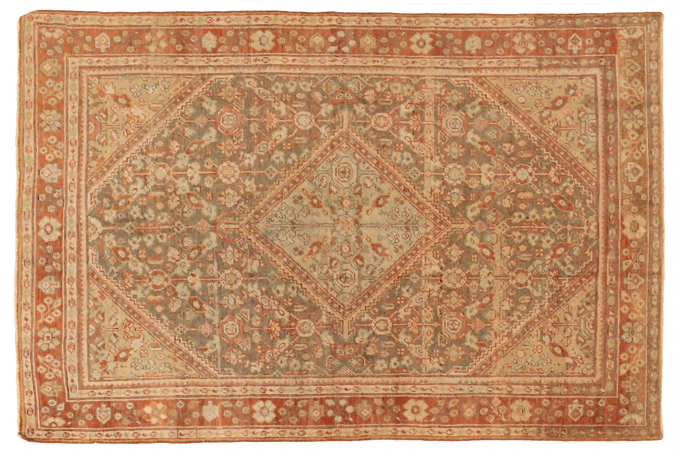 Antique Persian Meshkabad Traditional Rug 75805
