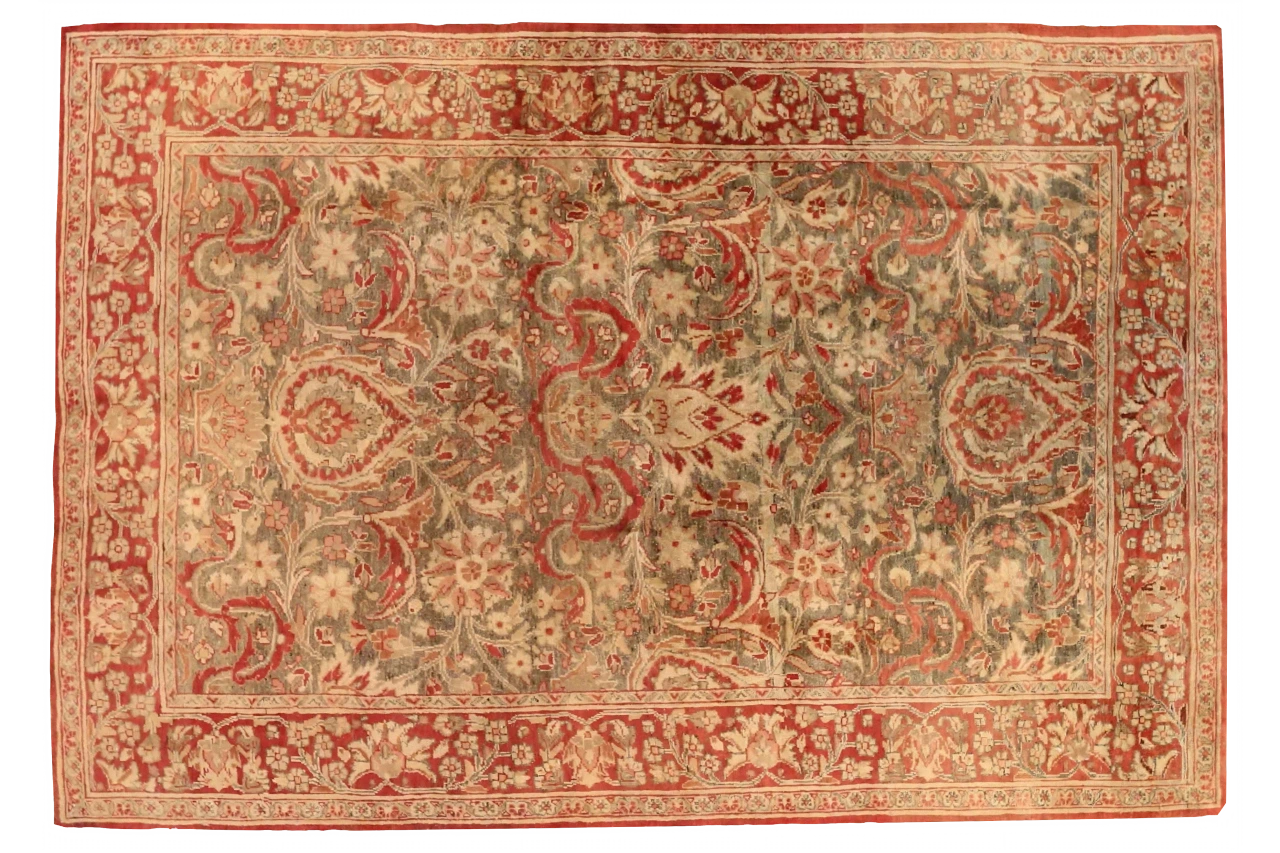 Antique Persian Mashad Traditional Rug 75807