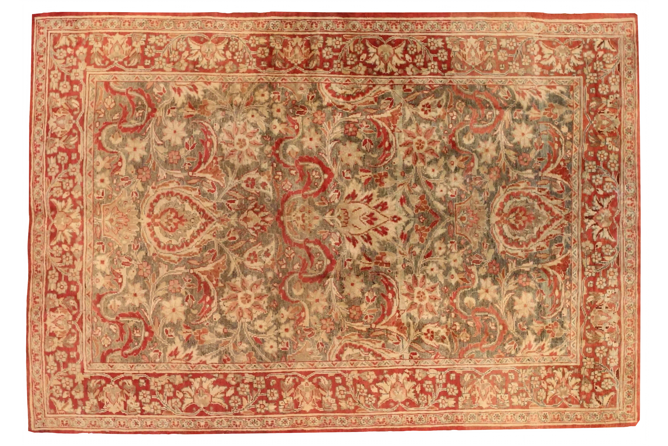 Antique Persian Mashad Traditional Rug 75807