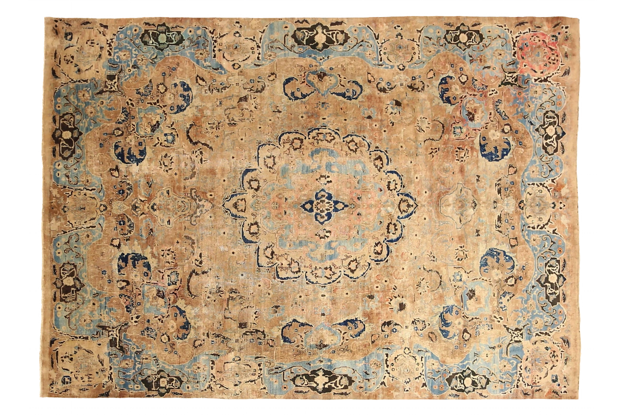 Antique Persian Mashad Transitional Rug 88793