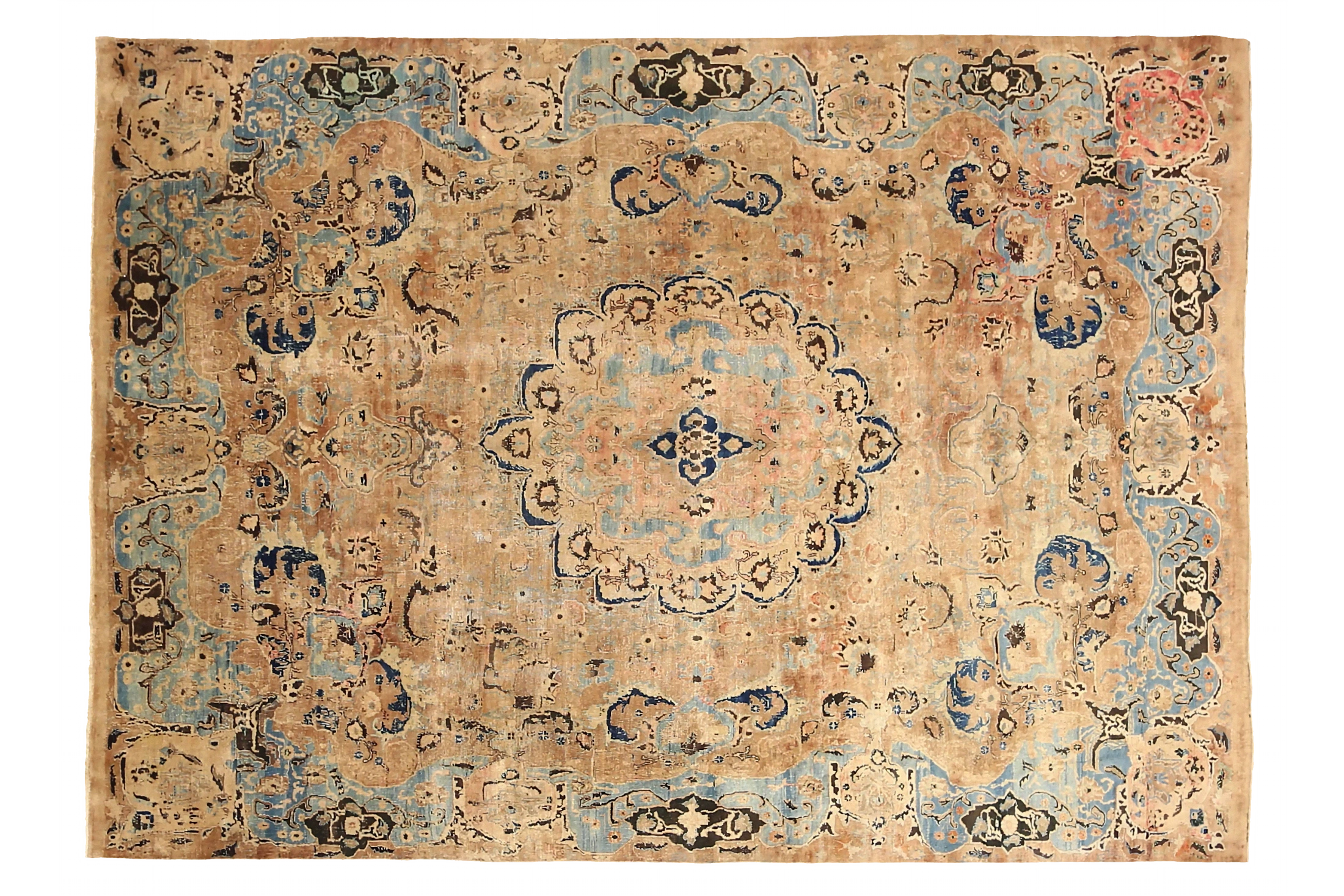 Antique Persian Mashad Transitional Rug 88793