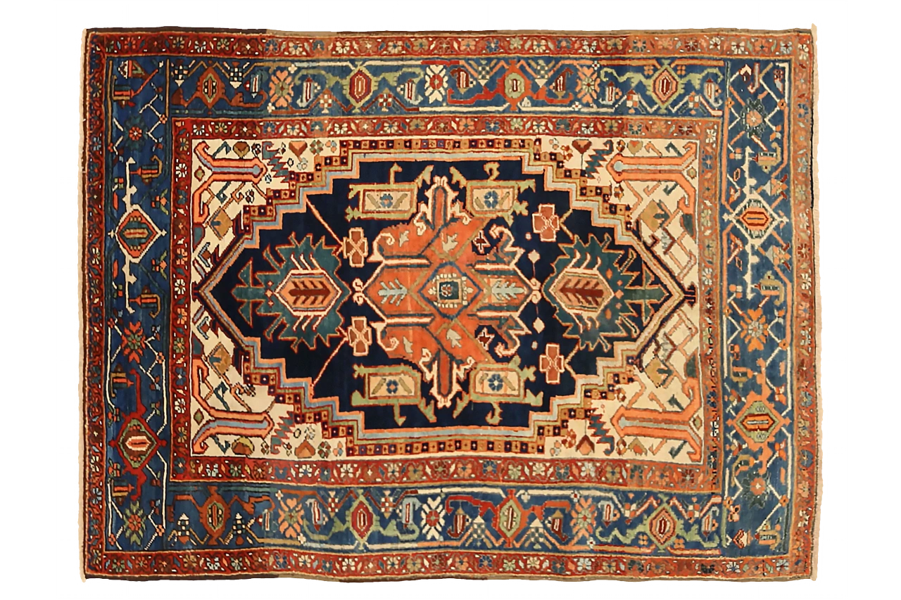 Antique Persian Heriz Traditional Rug 88802