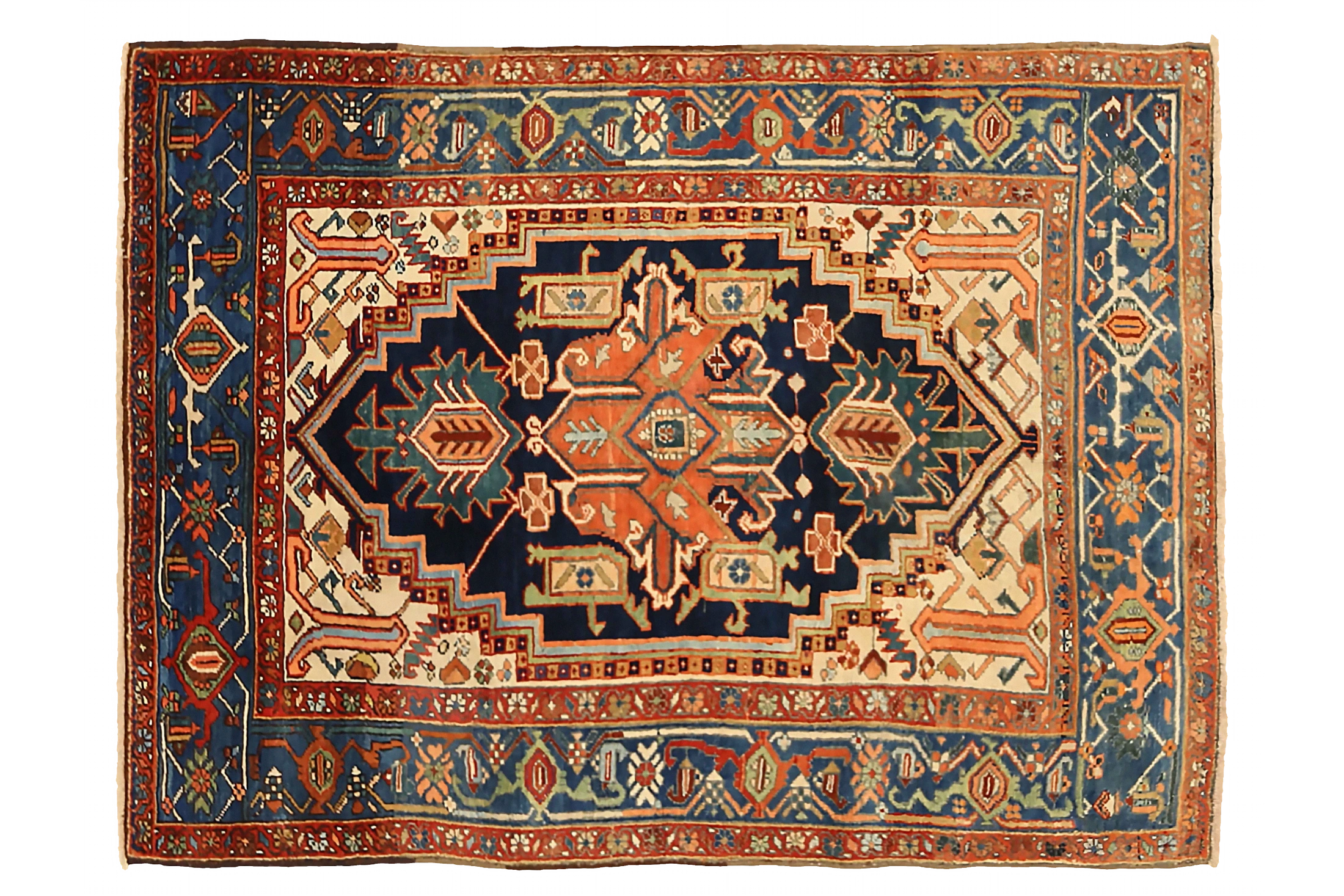 Antique Persian Heriz Traditional Rug 88802