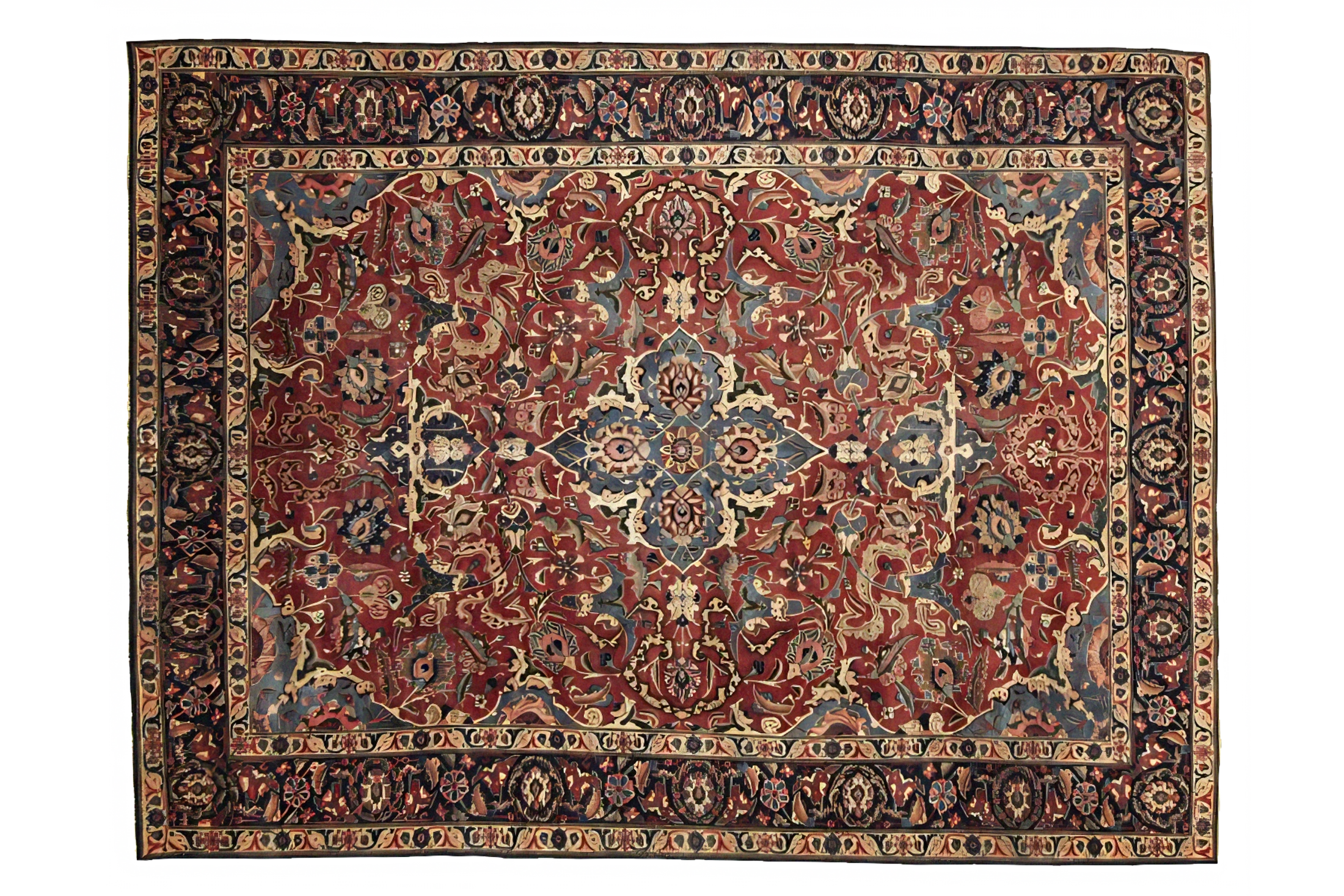 Antique Persian Tabriz Traditional Rug 88805