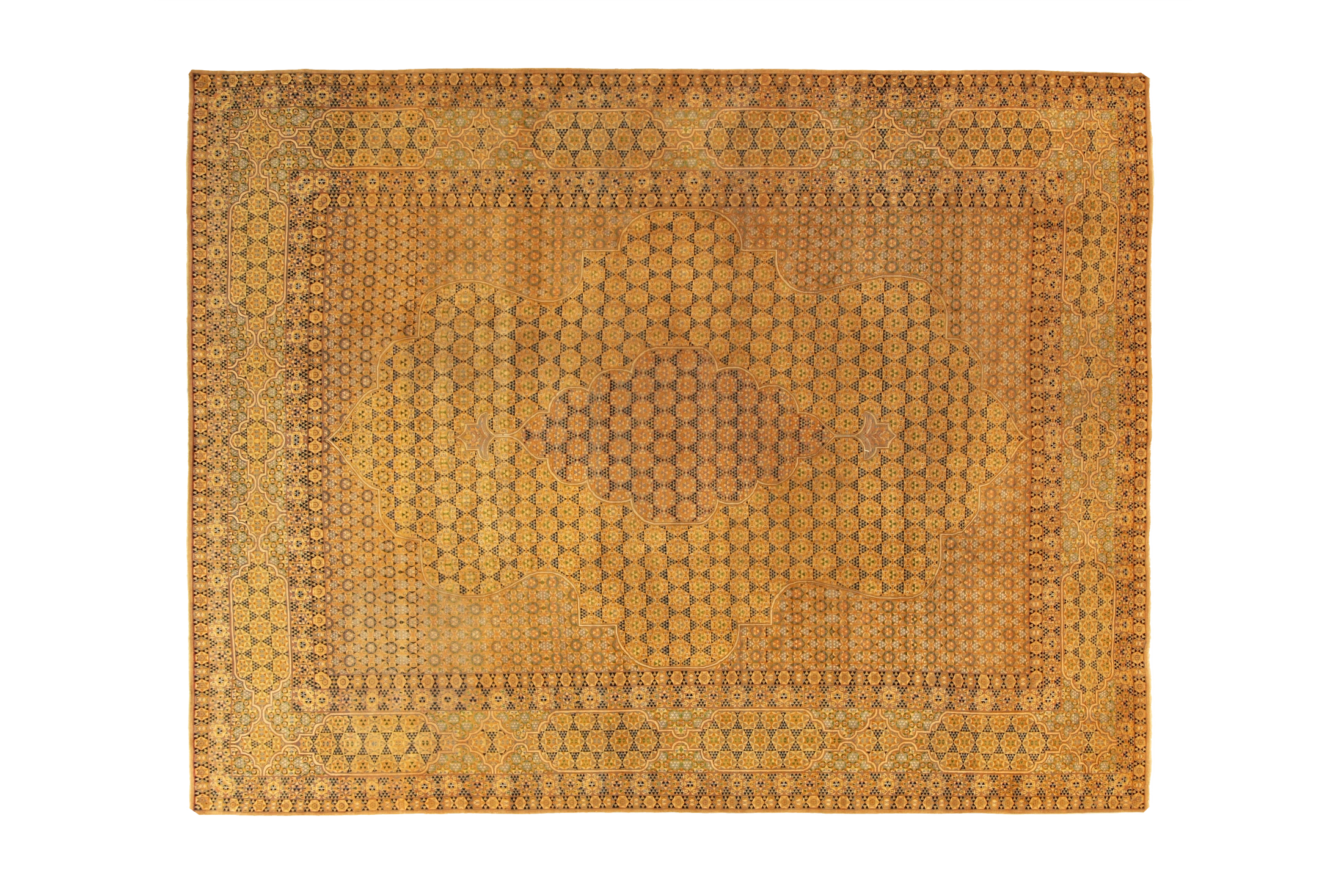 Antique Persian Mashad Transitional Rug 88809