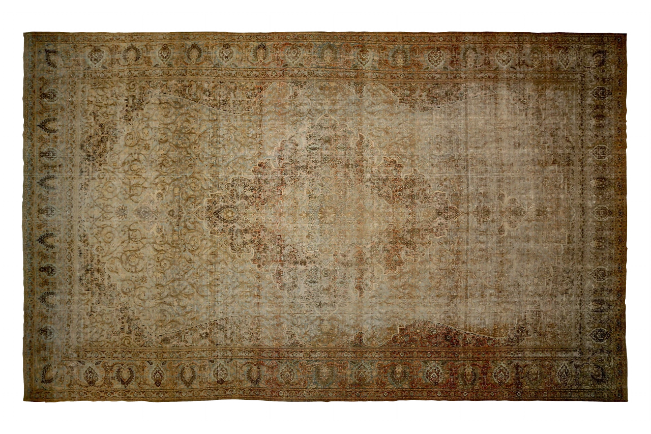 Antique Persian Kashan Transitional Rug 88909
