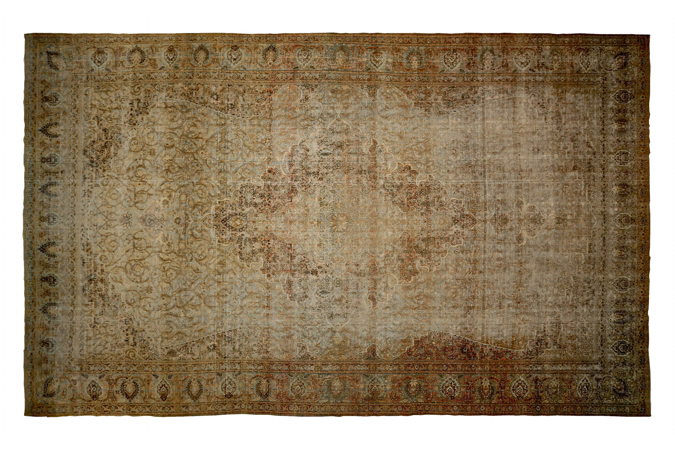 Antique Persian Kashan Transitional Rug 88909