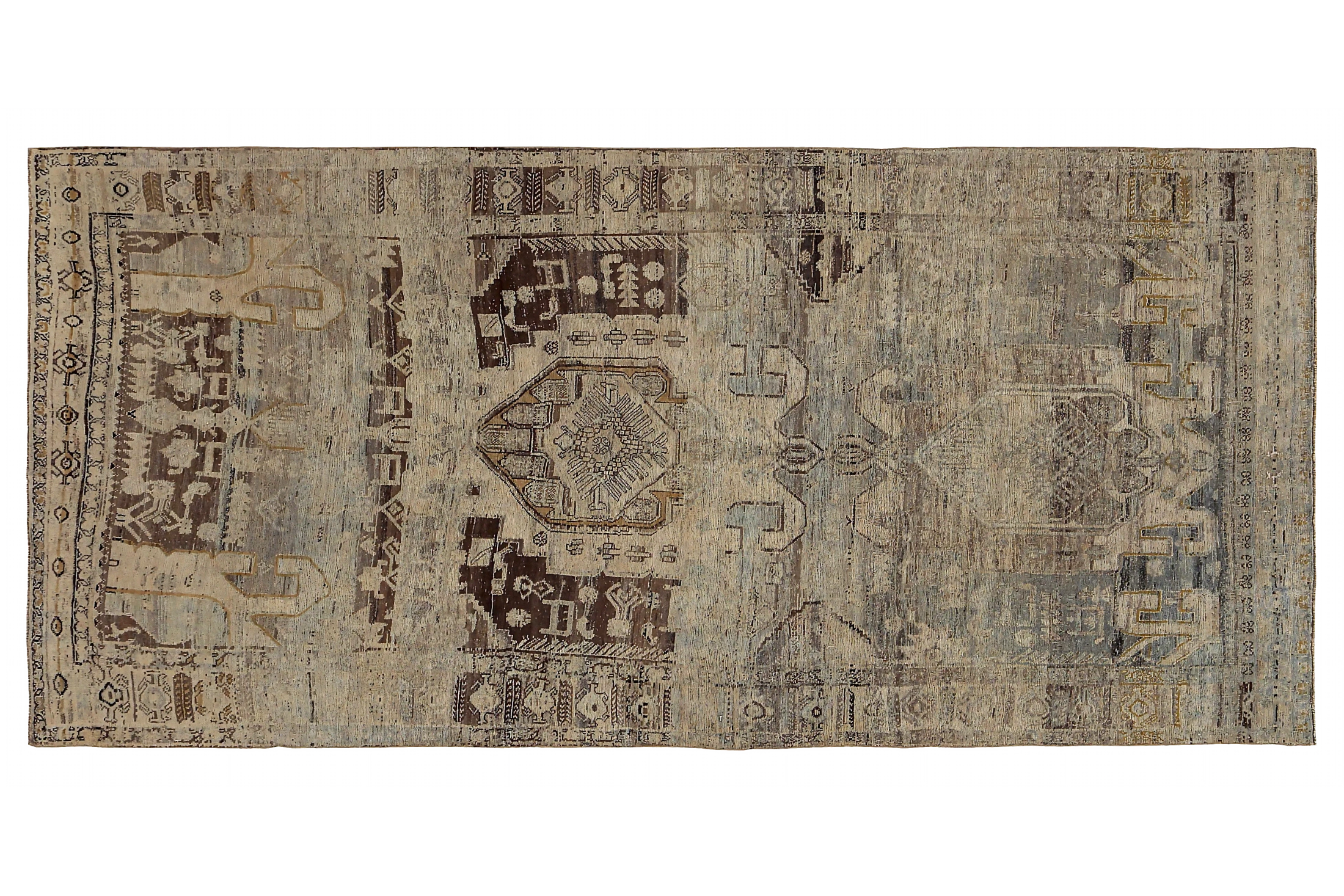 Antique Persian Bijar Transitional Rug 89669