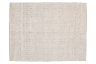 India Moroccan Bright White & Beige Geometric Rug 94457