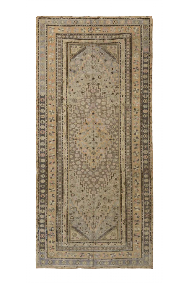 Vintage Russia Central Asia Traditional Rug 10337