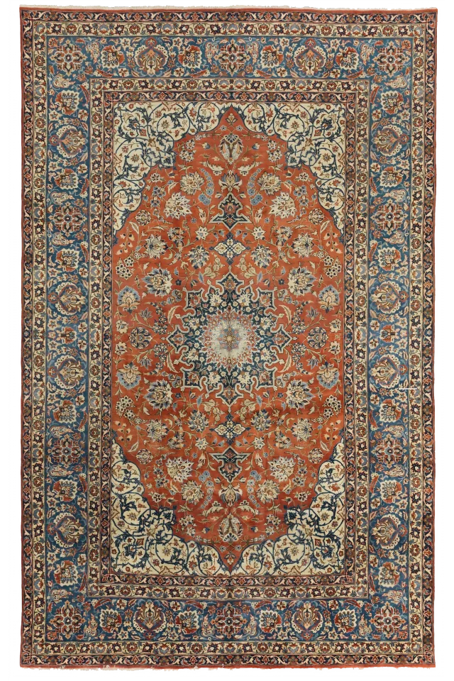 Antique Persian Isfahan Traditional Rug 10847