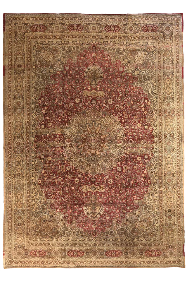 Antique Persian Mashad Transitional Rug 53946