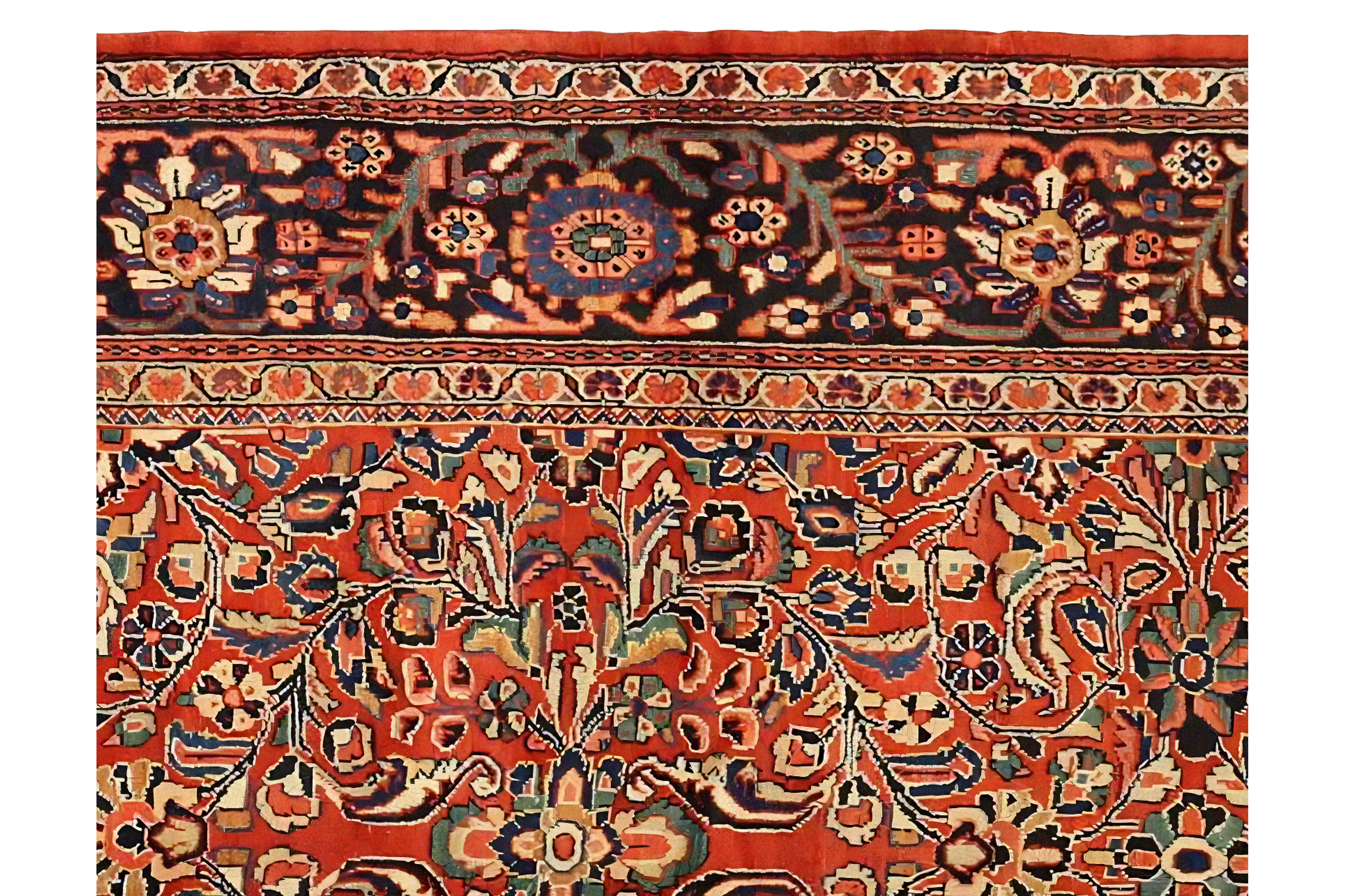 Antique Persian Mahal Traditional Rug 54010