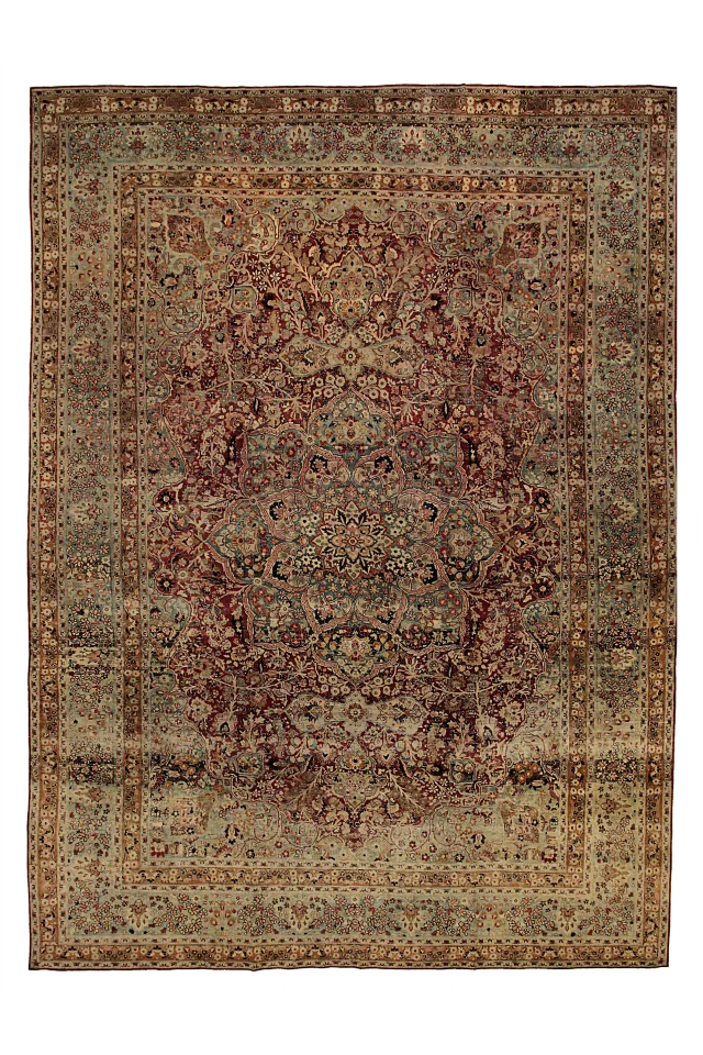 Antique Persian Mashad Transitional Rug 54131