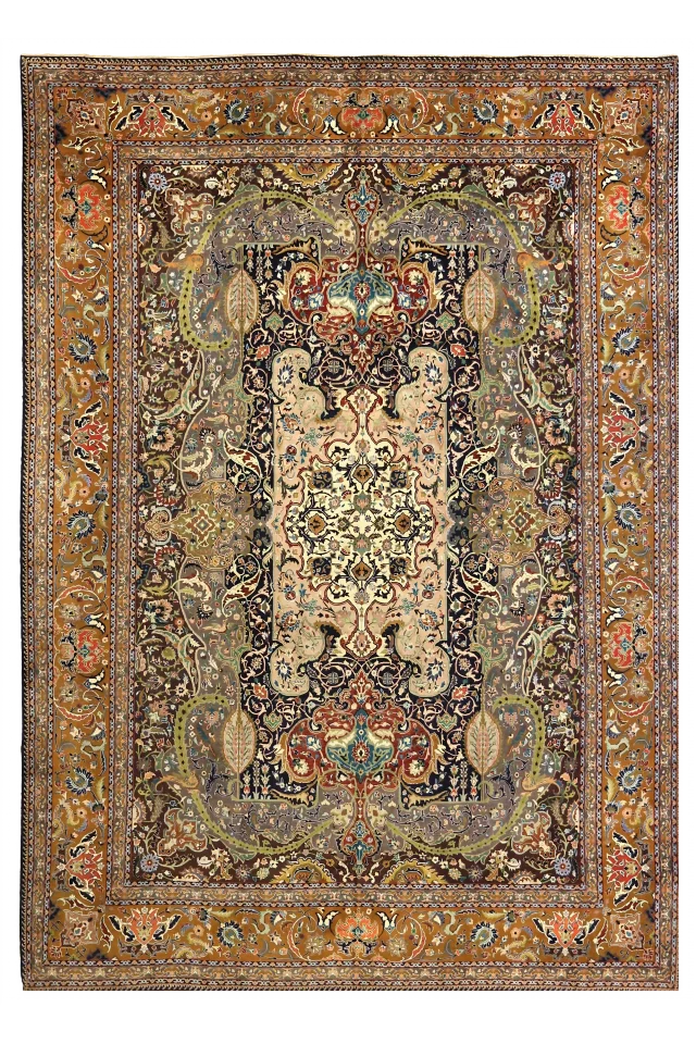 Antique Persian Tabriz Traditional Rug 54144