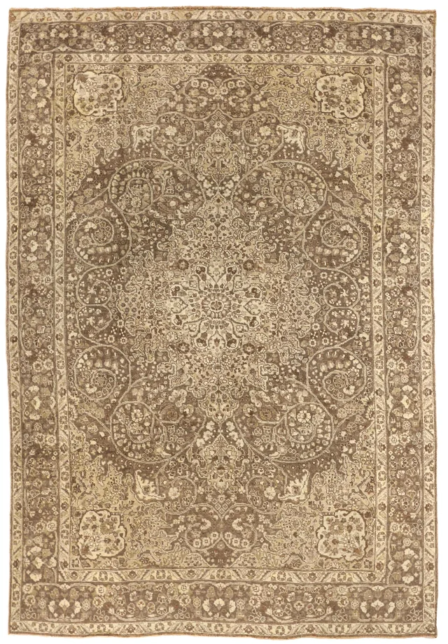 Antique Persian Tabriz Transitional Rug 67142