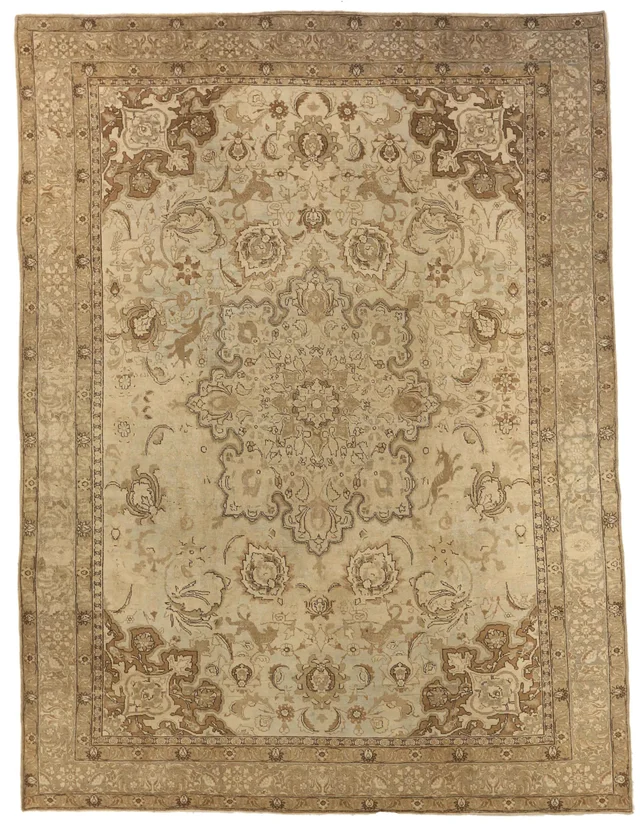 Antique Persian Tabriz Transitional Rug 67190