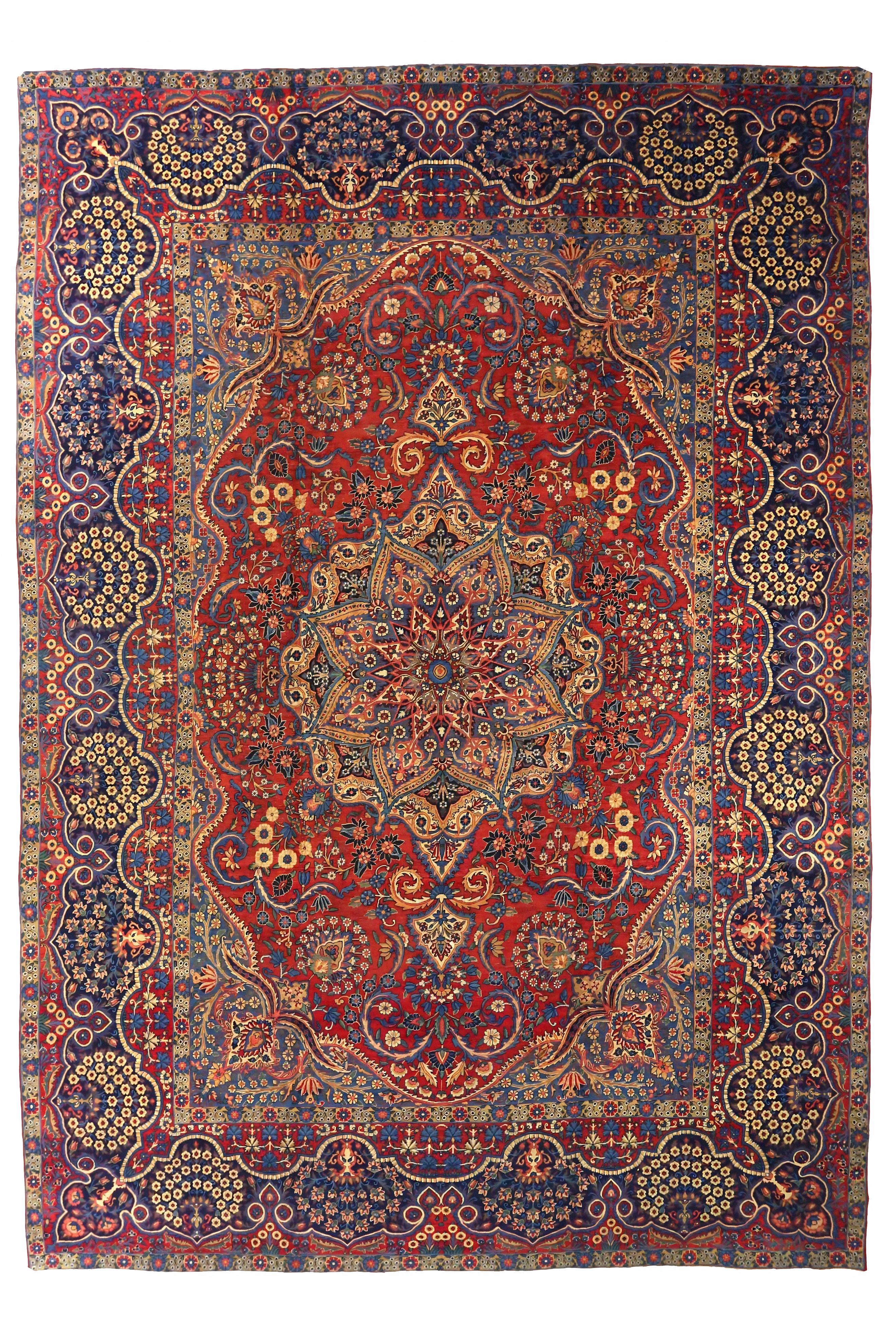 Antique Persian Yazd Traditional Rug 75352