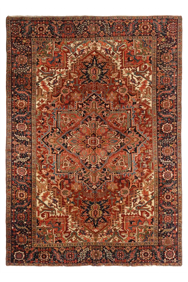 Antique Persian Heriz Traditional Rug 75462