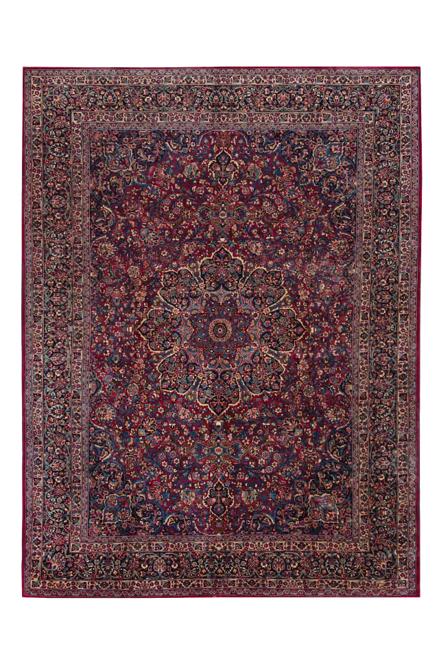 Antique Persian Mashad Traditional Rug 88792
