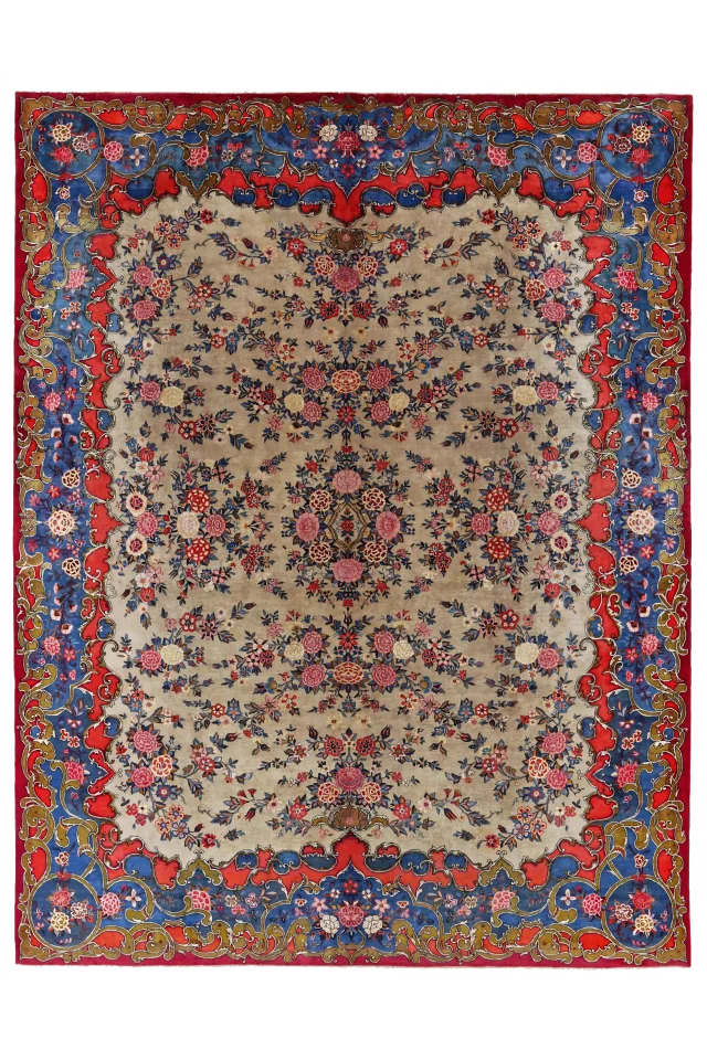 Antique Persian Kashan Transitional Rug 91410
