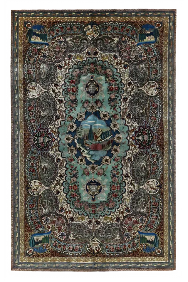 Antique Persian Tabriz Traditional Rug 91576