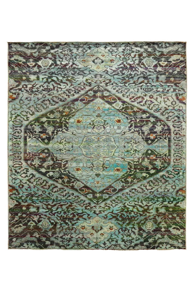 India Sari Silk Rug 94078