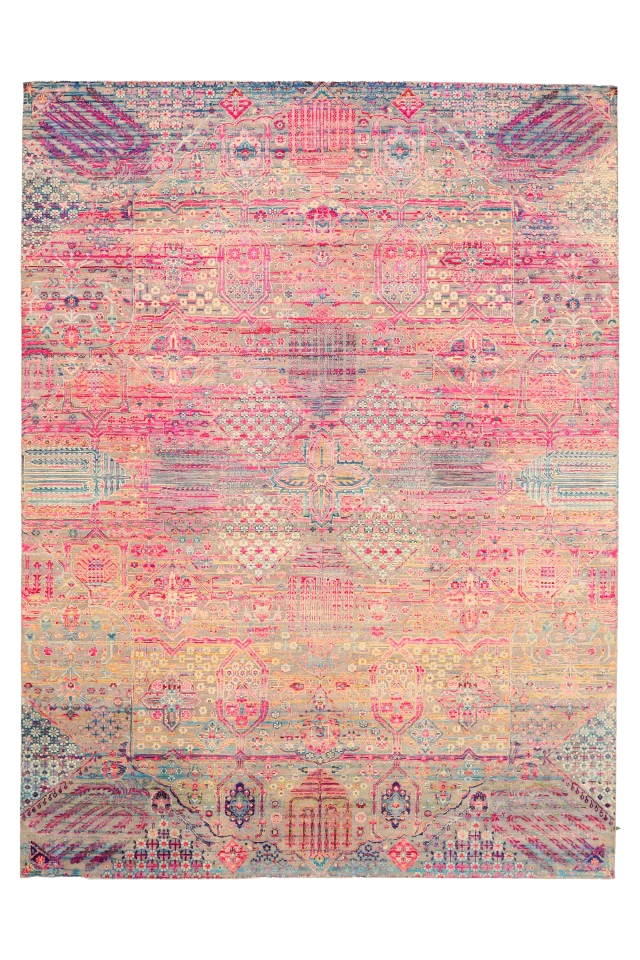 India Sari Silk Modern / Contemporary Rug 94125