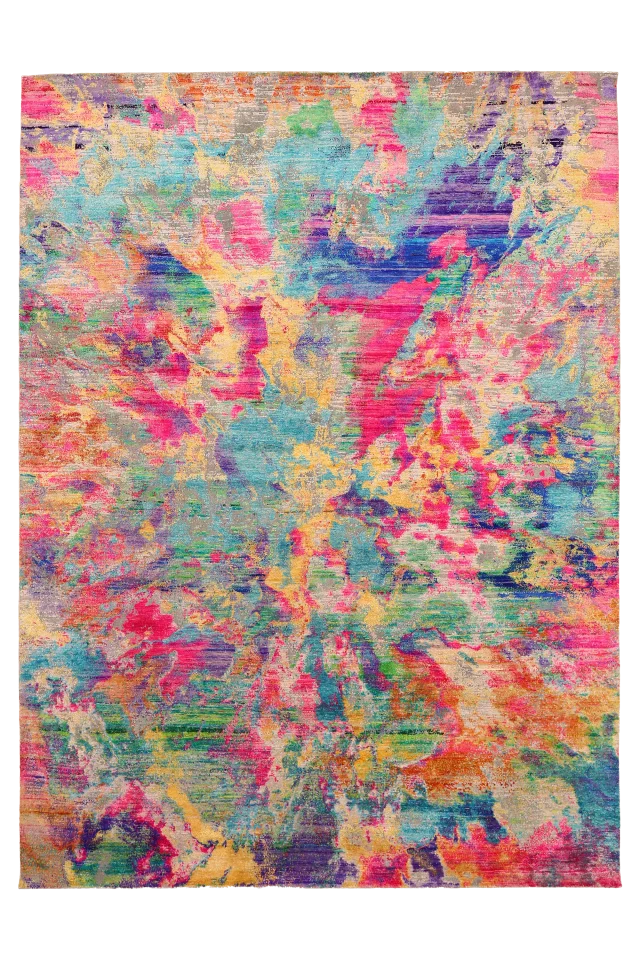 India Sari Silk Modern / Contemporary Rug 94126