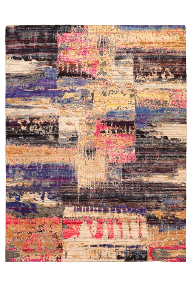 India Sari Silk Rug 94139