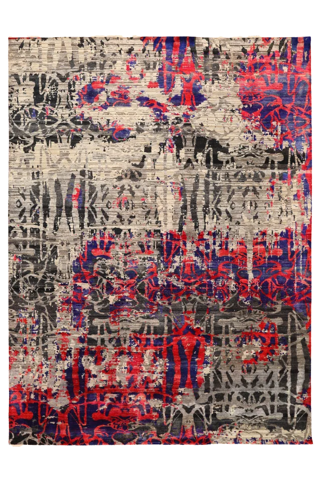 India Sari Silk Rug 94145