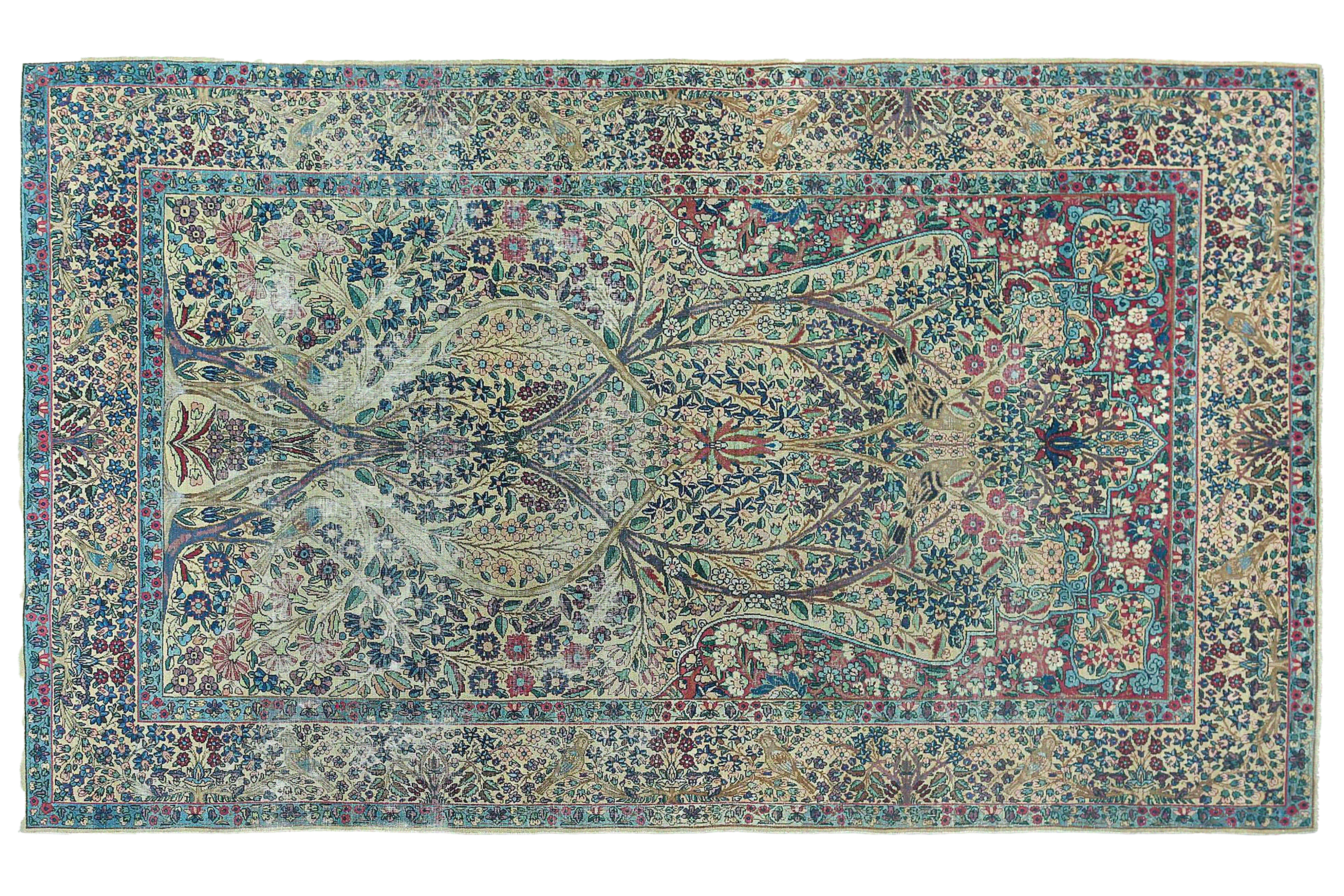 Thumbnail 2 for Antique Persian Kerman Traditional Rug 96772