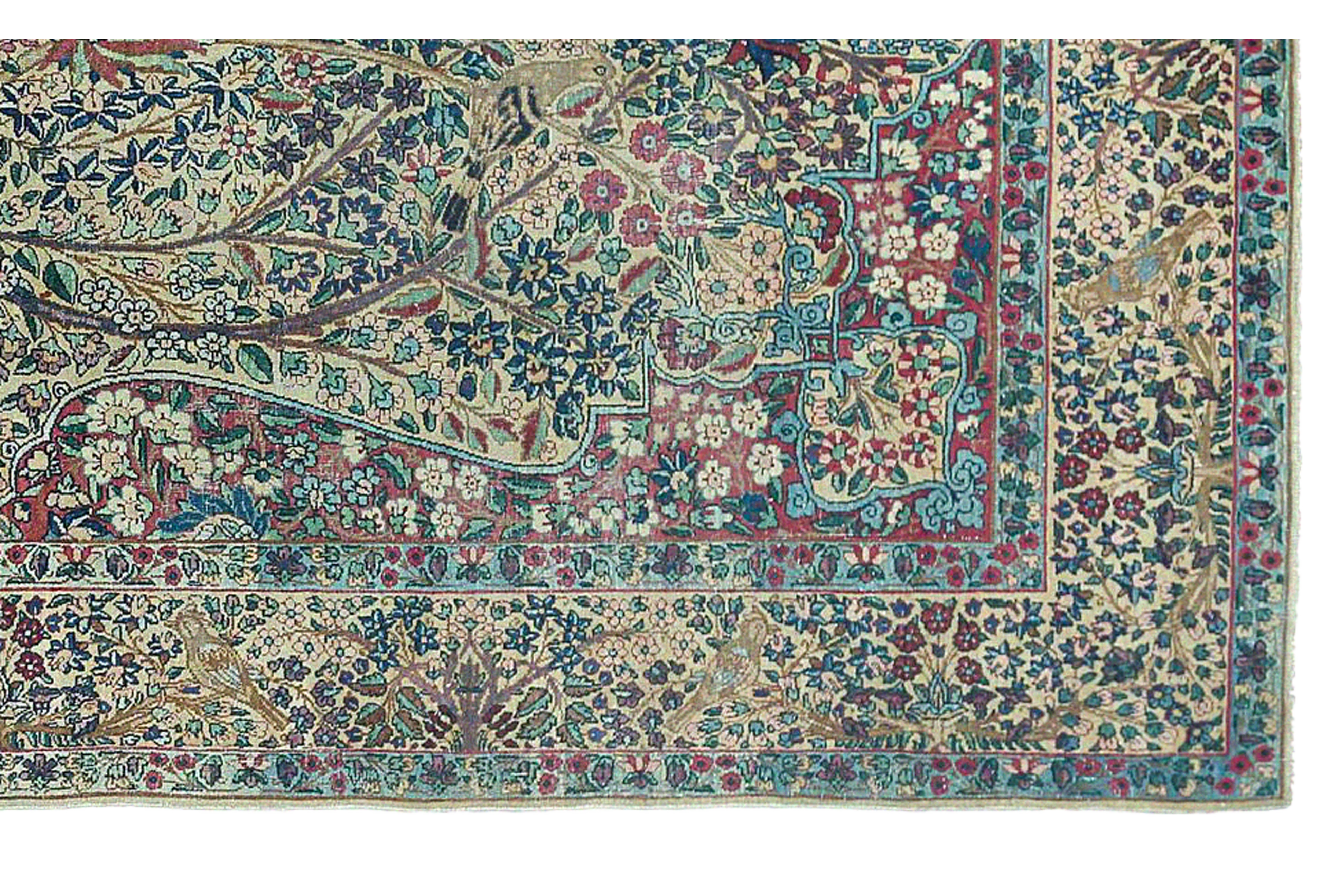 Thumbnail 8 for Antique Persian Kerman Traditional Rug 96772