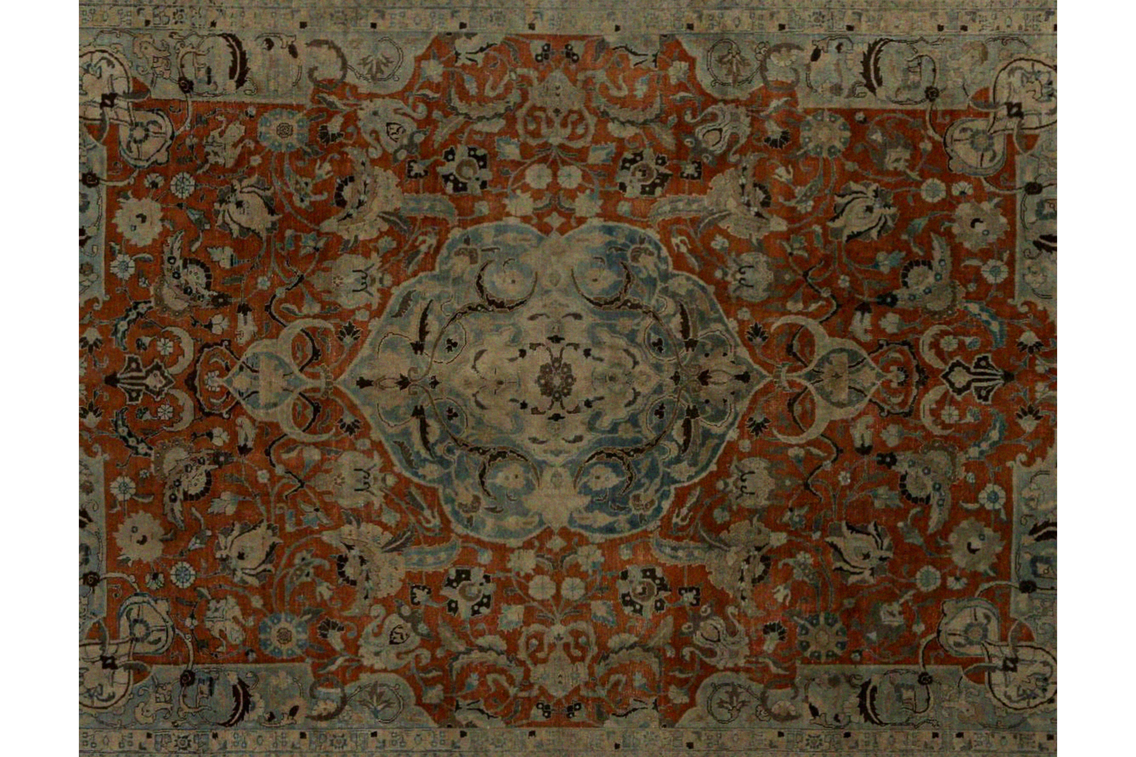 Thumbnail 3 for Antique Persian Tabriz Traditional Rug 96833